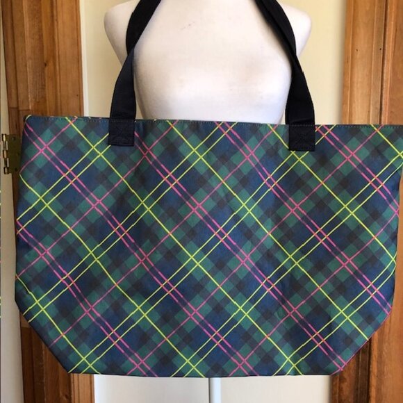 TALBOTS Tartan Plaid Extra Large Market Tote Reusable Shopping Bag - Picture 5 of 15